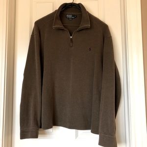 Men’s Polo Pull-Over Partial-Zip Sweatshirt. XL.